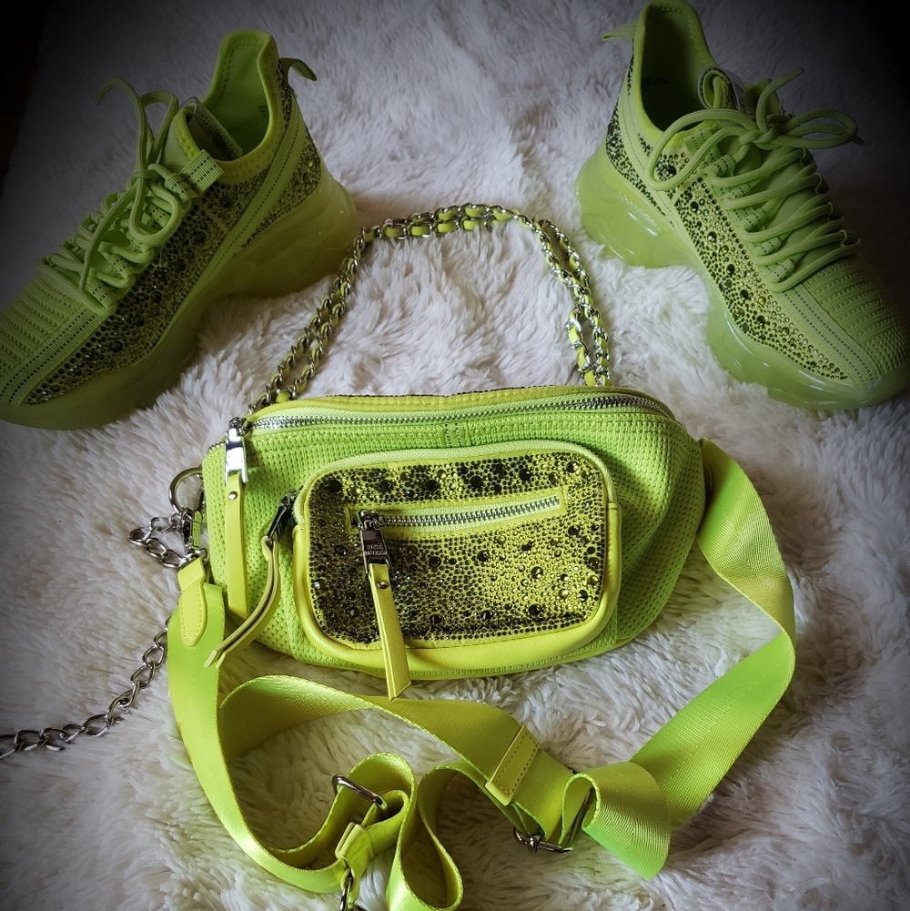 Steve Madden Neon Green Bag And Shoe Set